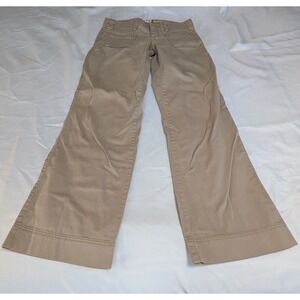 American Eagle Trousers Women 2 Tan Excellent Wide Leg Flare Khaki Patch Pocket
